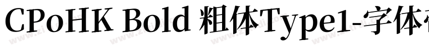 CPoHK Bold 粗体Type1字体转换